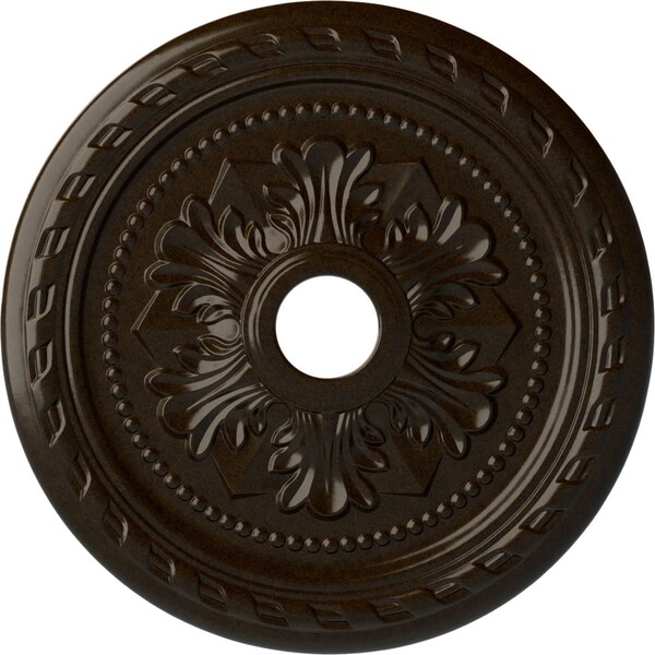 Ekena Millwork Palmetto Ceiling Medallion (Fits Canopies up to 3 5/8"), 23 5/8"OD x 3 5/8"ID x 1 5/8"P, Bronze CM23PMBZS - main